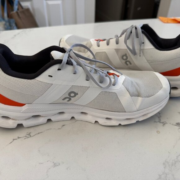 On Running Men's Athletic Shoes in White and Red - Picture 7 of 7